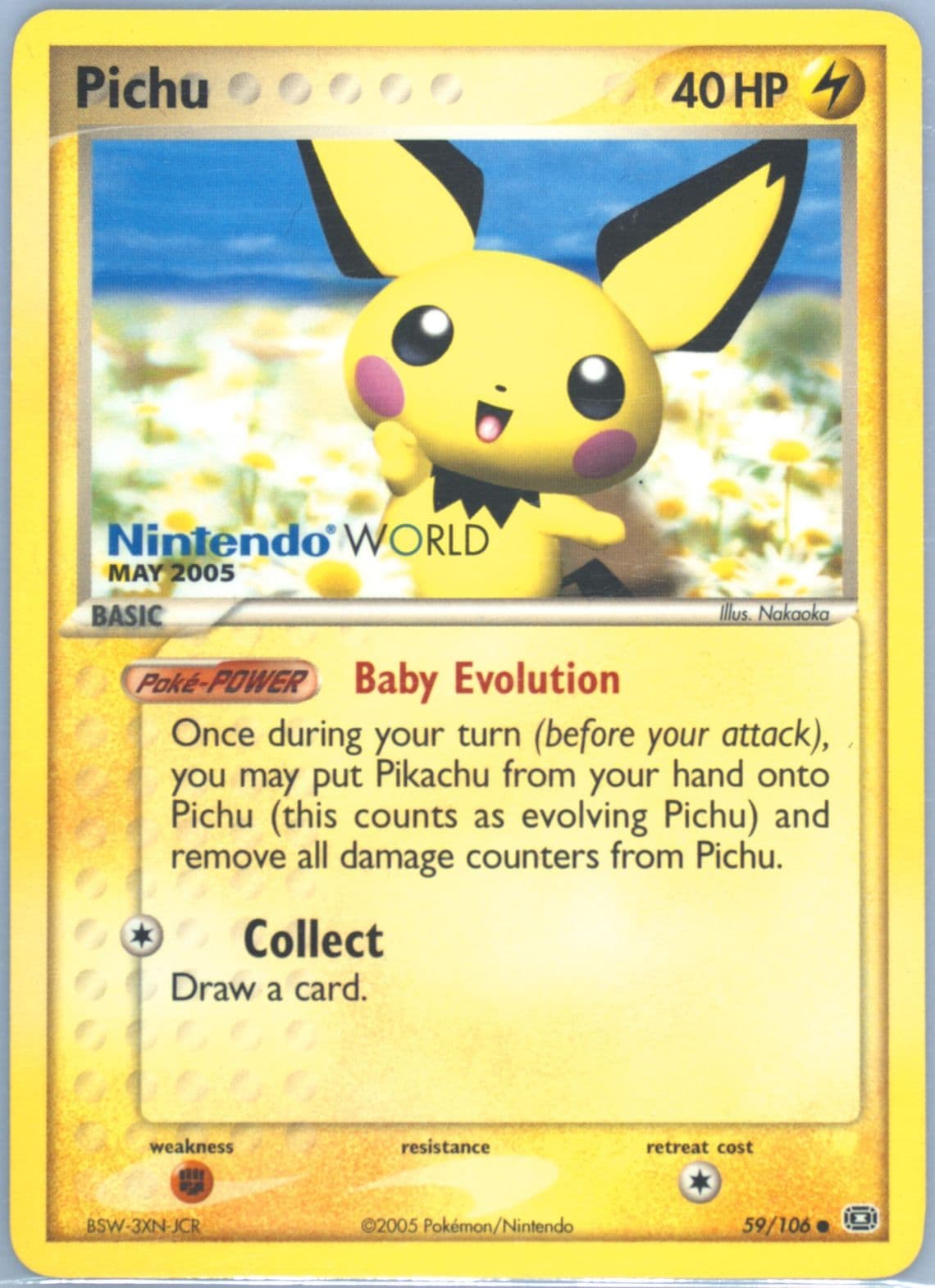 Pichu Nintendo World (59) 2005 Pokemon EX Emerald