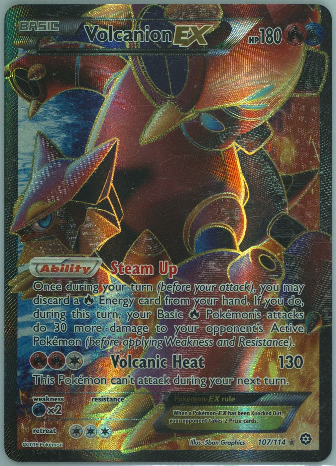 Full Art/Volcanion EX (107) 2016 Pokemon XY Steam Siege