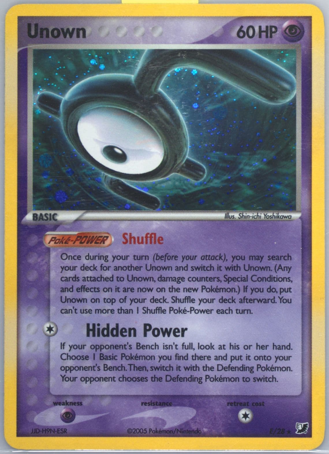 Unown-Holo (E/28) 2005 Pokemon EX Unseen Forces