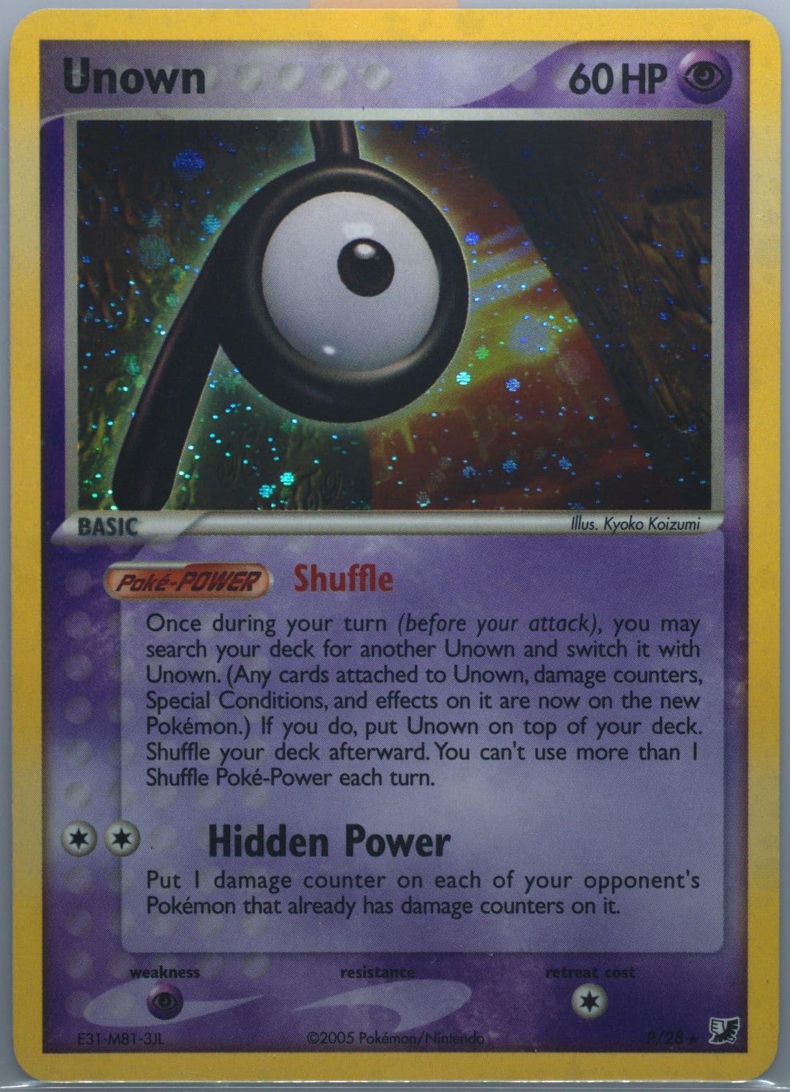 Unown-Holo (P/28) 2005 Pokemon EX Unseen Forces