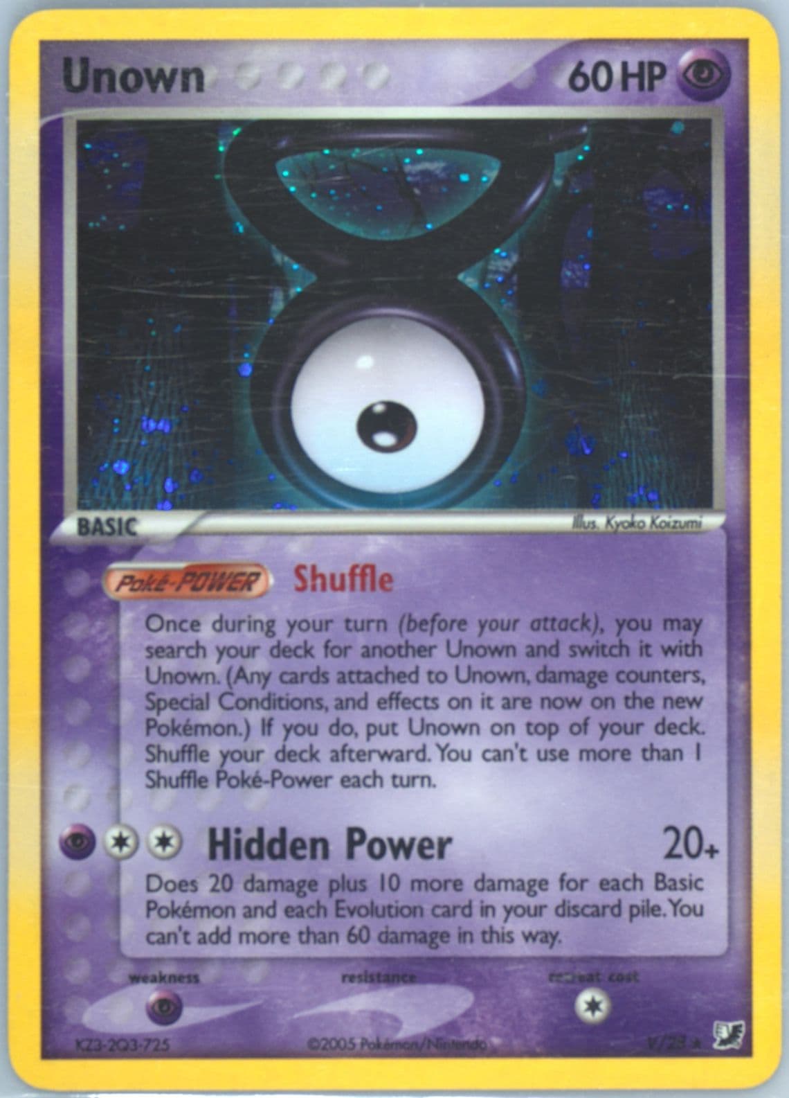 Unown-Holo (V/28) 2005 Pokemon EX Unseen Forces