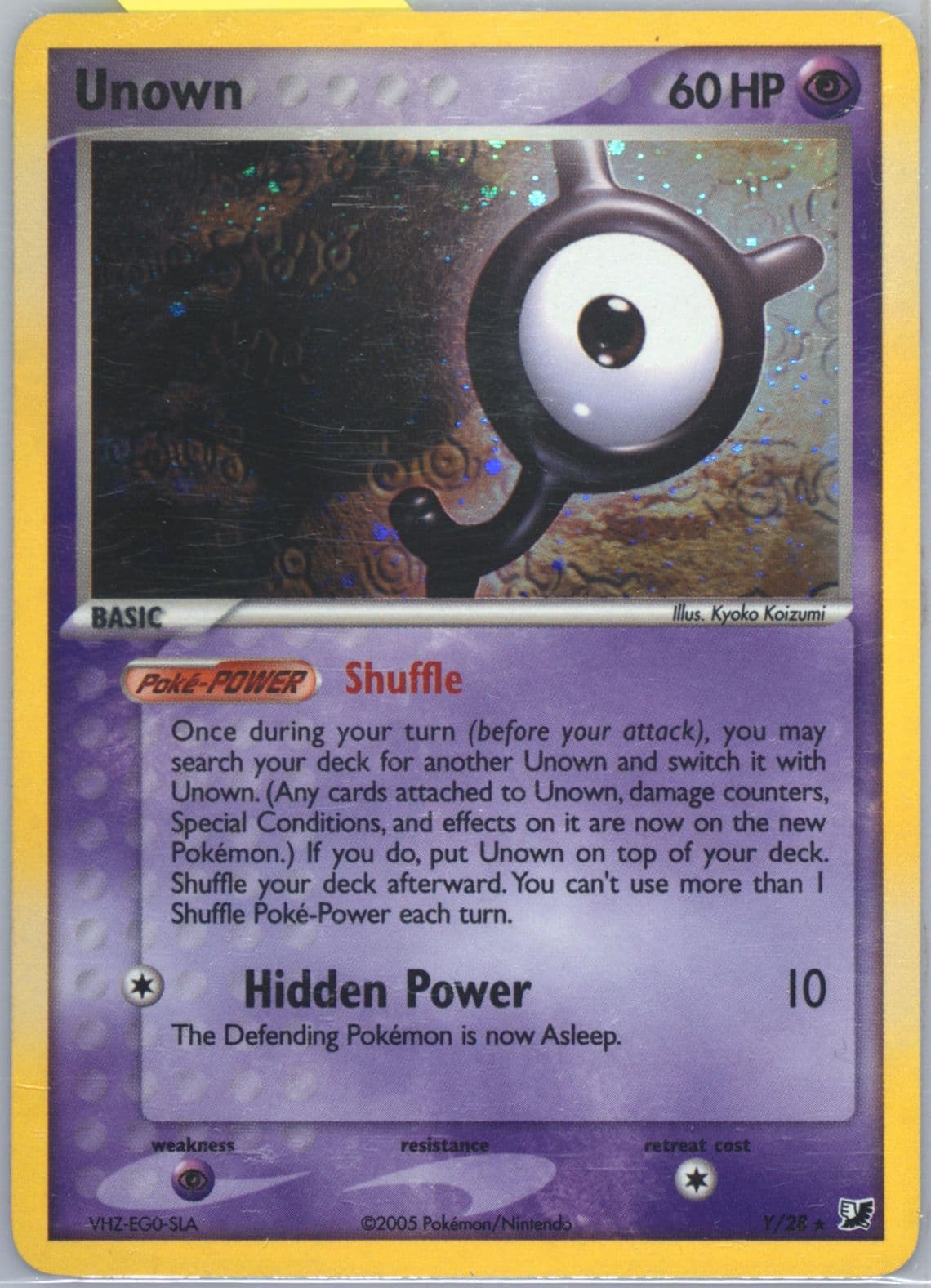 Unown-Holo (Y/28) 2005 Pokemon EX Unseen Forces