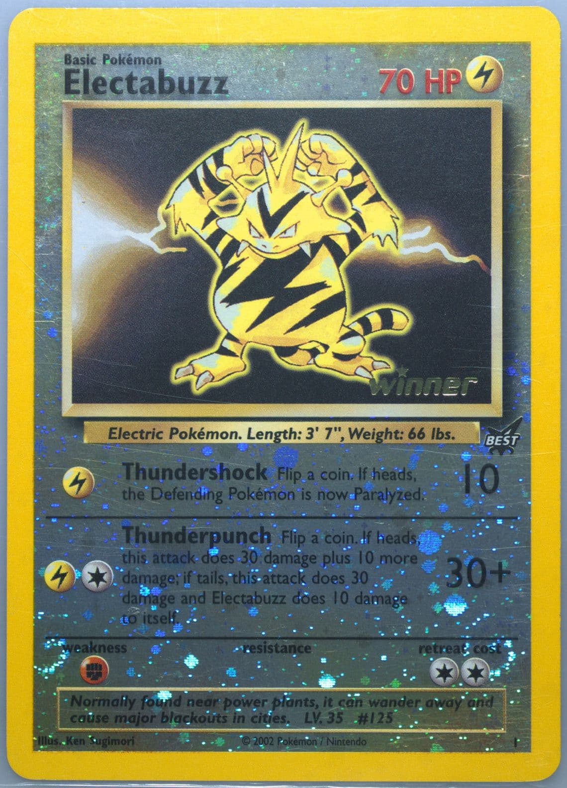 Electabuzz-Reverse Foil Winner (1) 2003 Pokemon Best of Game Promo