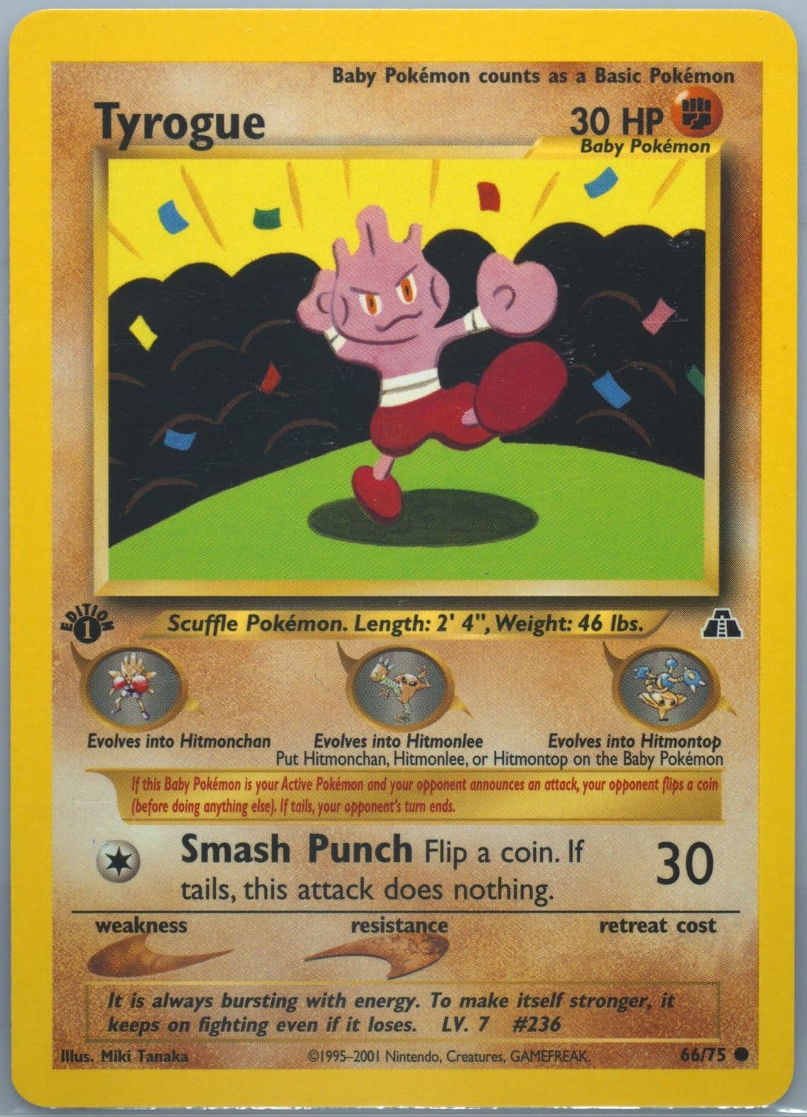 Tyrogue 1st Edition (66) 2001 Pokemon Neo Discovery