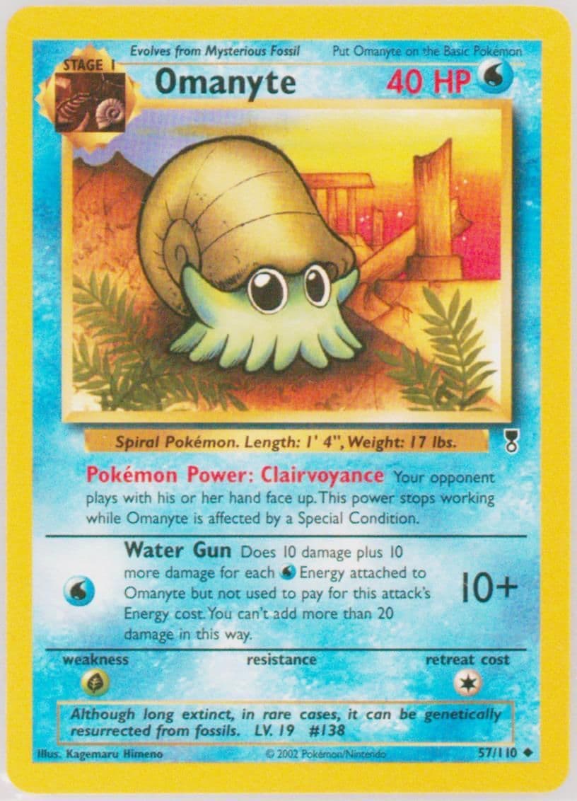 Omanyte (57) 2002 Pokemon Legendary Collection