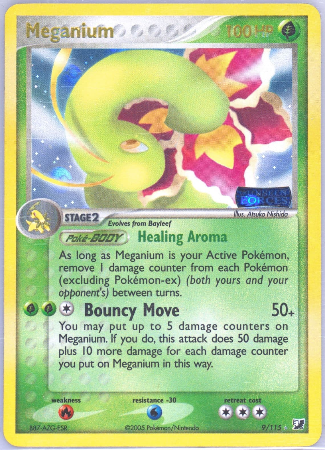 Meganium-Reverse Foil (9) 2005 Pokemon EX Unseen Forces