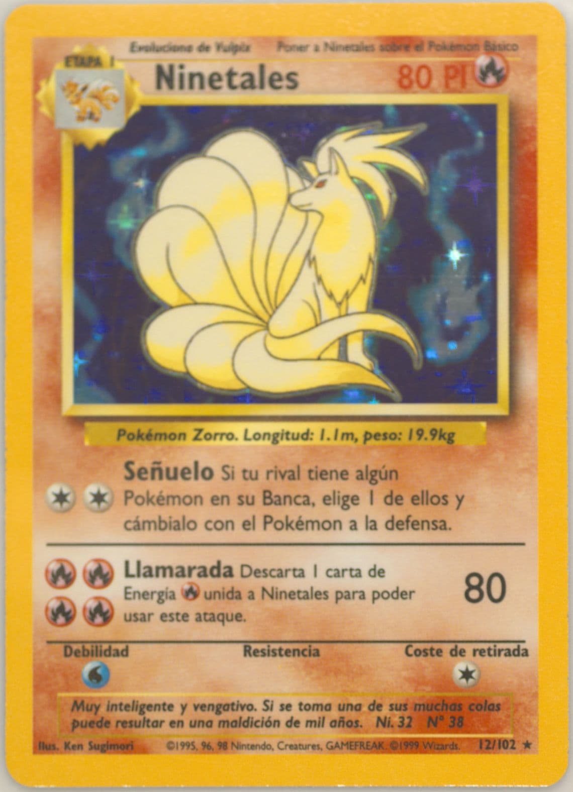 Ninetales-Holo (12) 1999 Pokemon Spanish