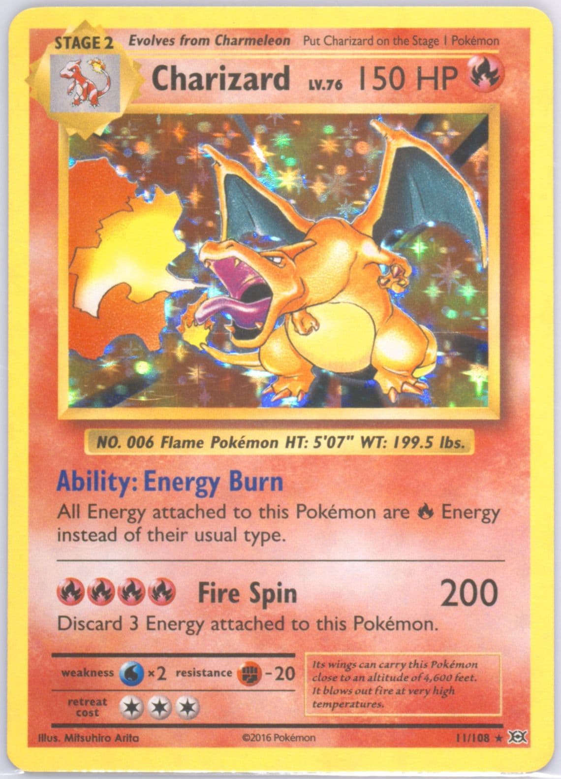Charizard-Holo (11) 2016 Pokemon XY Evolutions