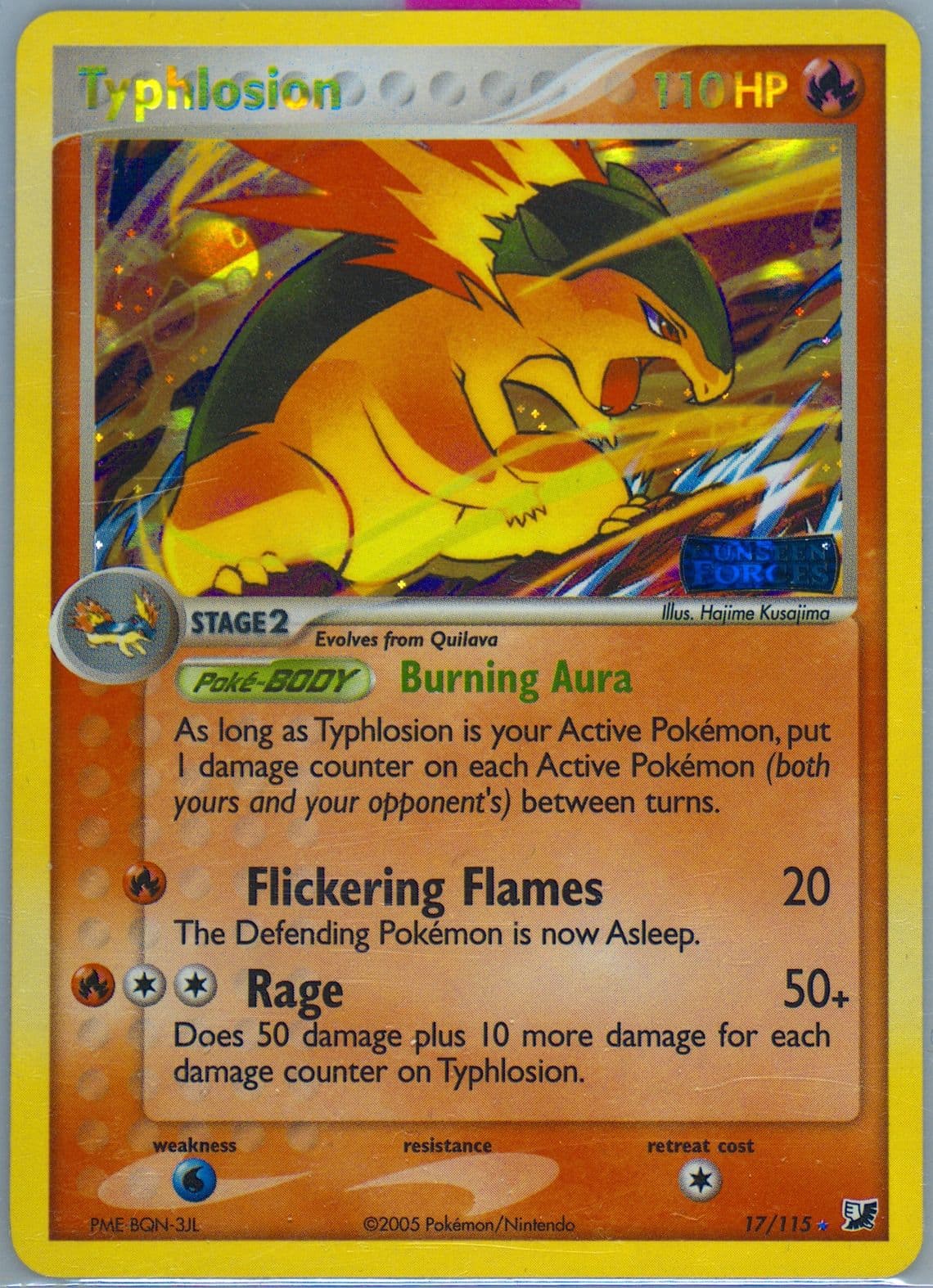 Typhlosion-Reverse Foil (17) 2005 Pokemon EX Unseen Forces