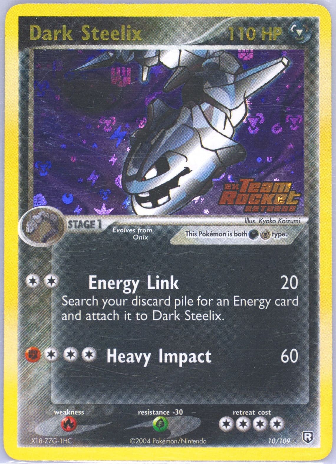 Dark Steelix-Reverse Foil (10) 2004 Pokemon EX Team Rocket Returns