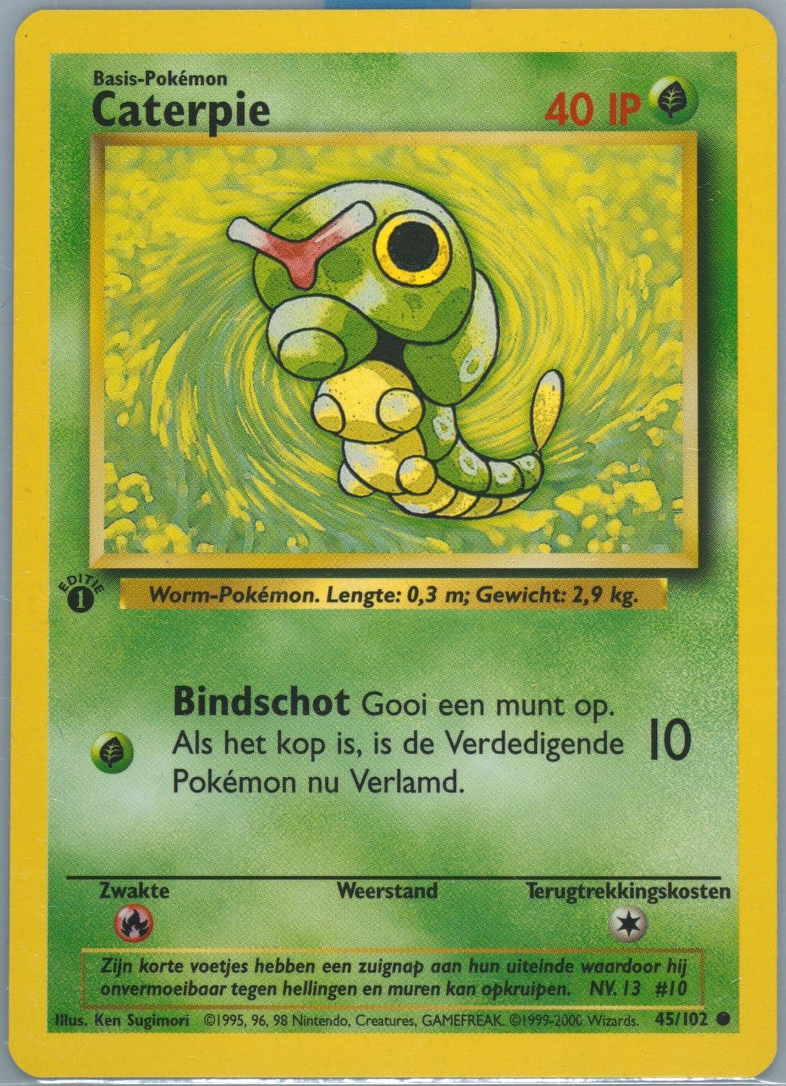 Caterpie 1st Edition (45) 1999 Pokemon Dutch