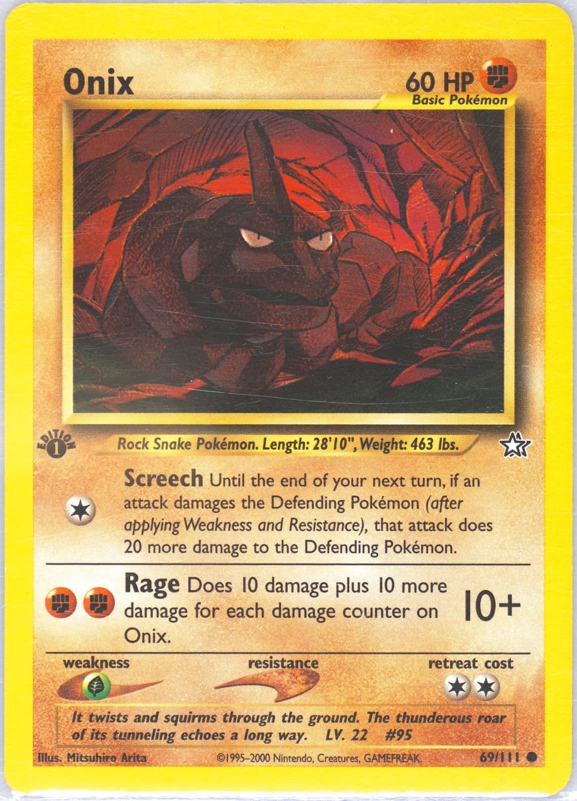 Onix (69) 2000 Pokemon Neo Genesis 1st Edition