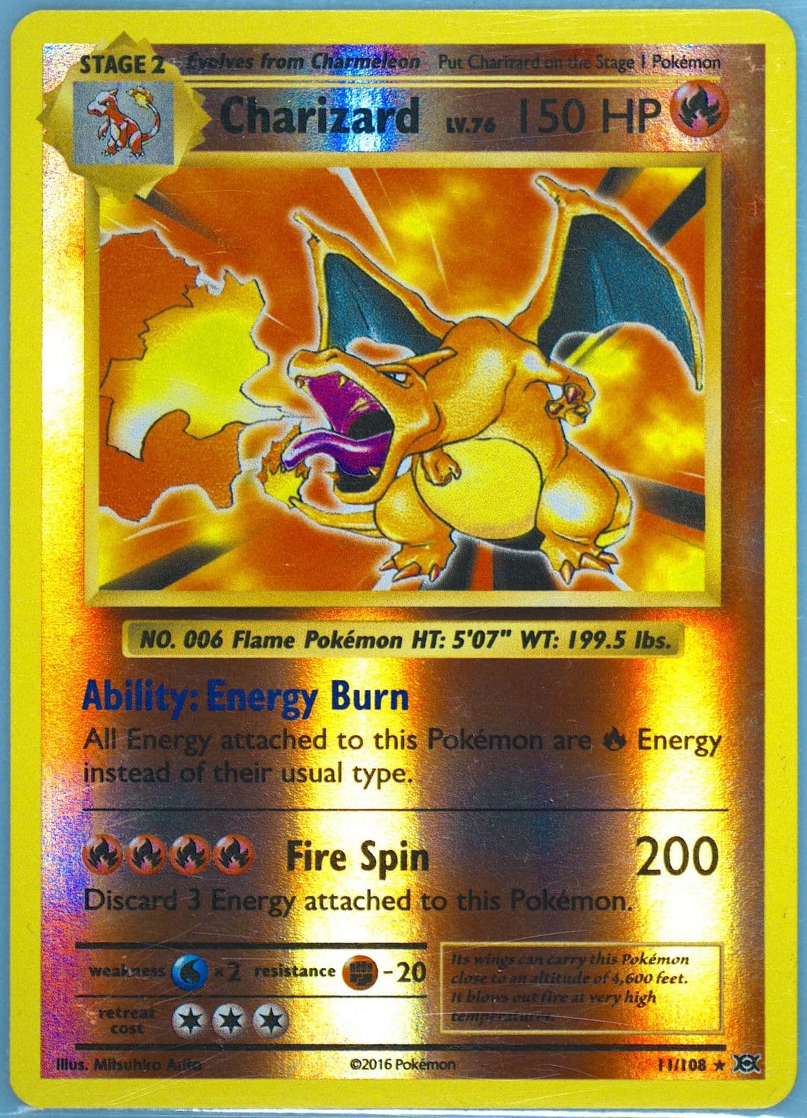 Charizard-Reverse Foil (11) 2016 Pokemon XY Evolutions
