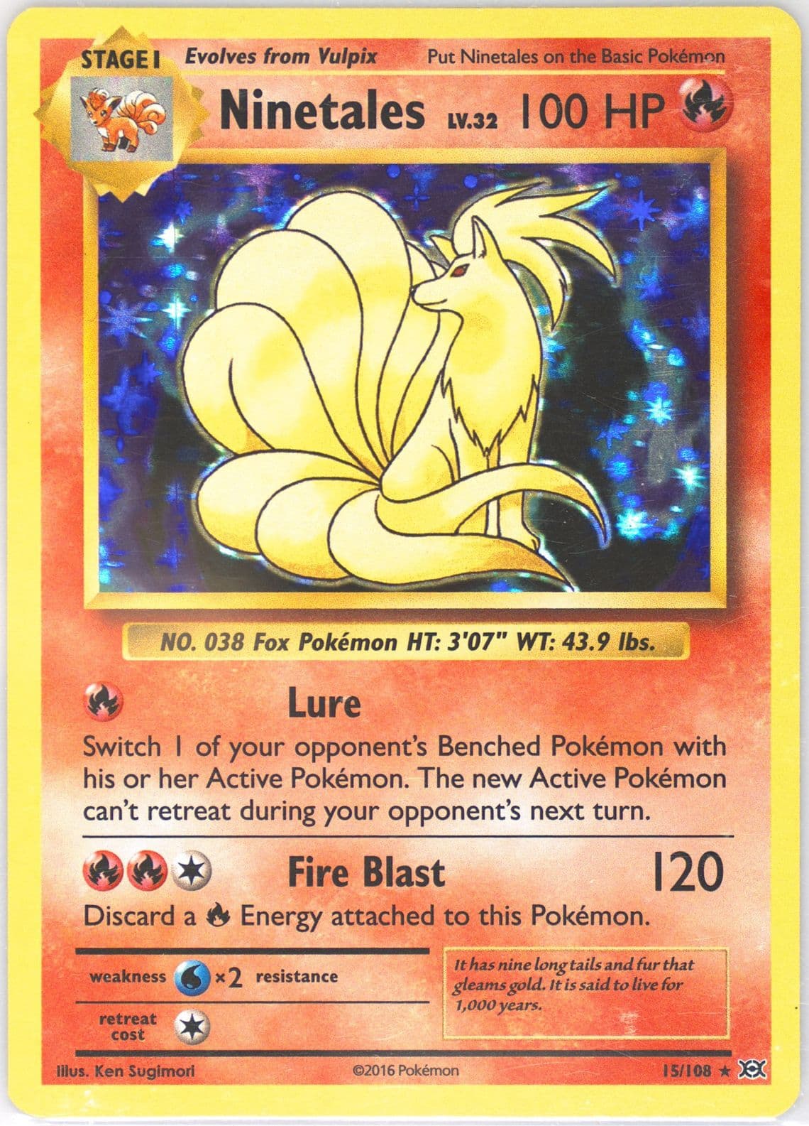 Ninetales-Holo (15) 2016 Pokemon XY Evolutions