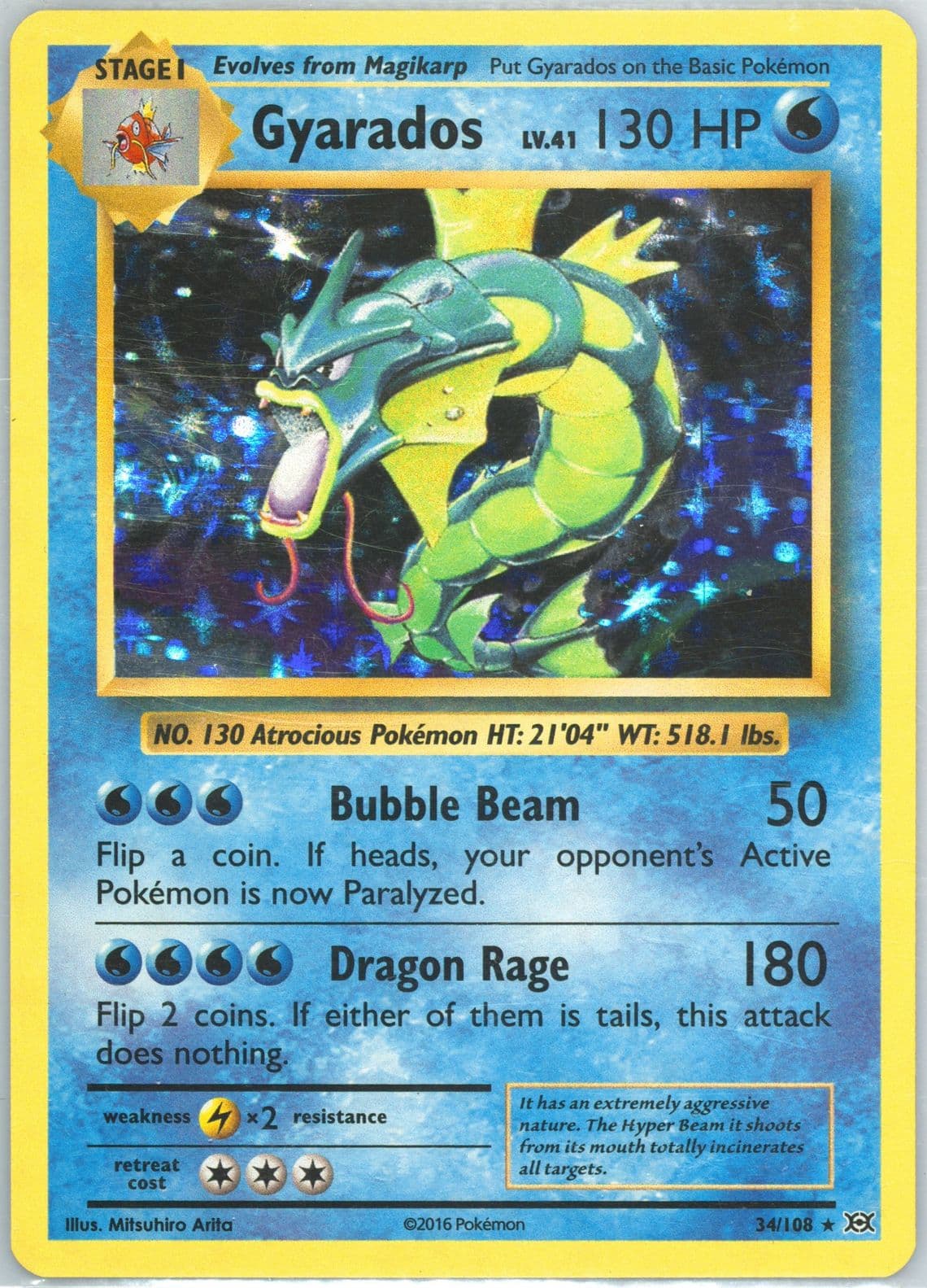 Gyarados-Holo (34) 2016 Pokemon XY Evolutions