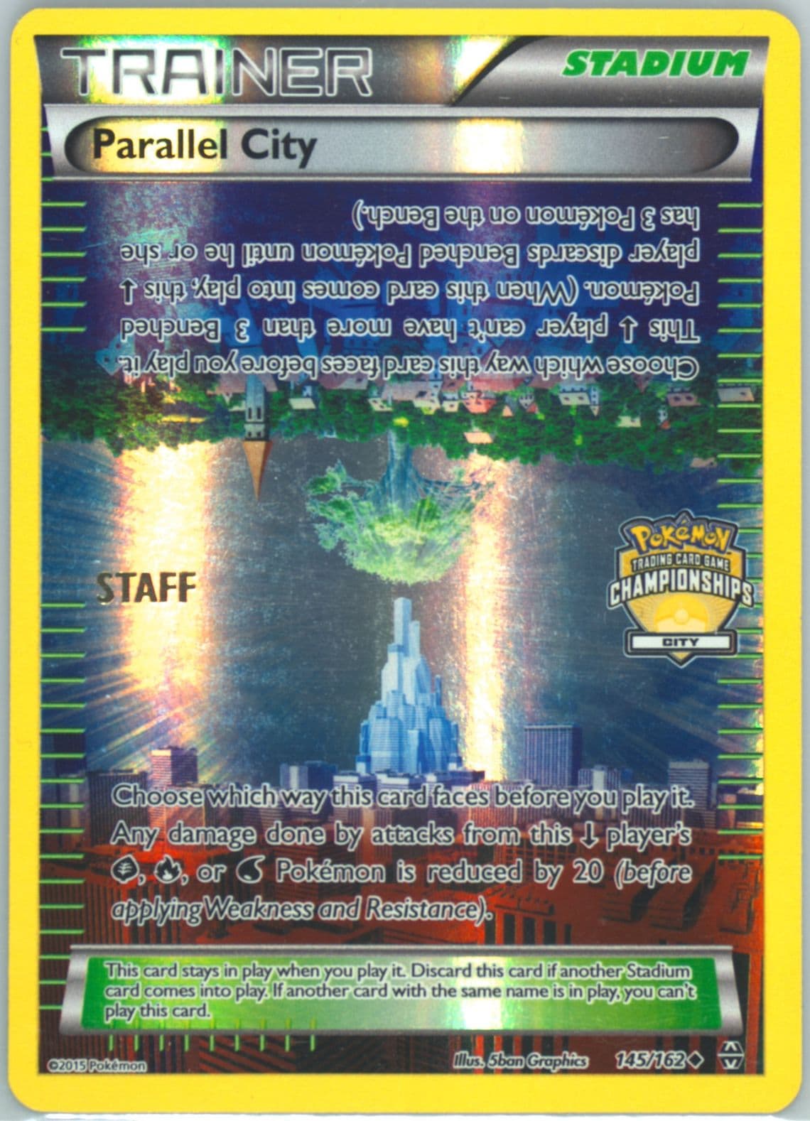 Parallel City-Reverse Foil Staff-City Championship (145) 2015 Pokemon XY Breakthrough