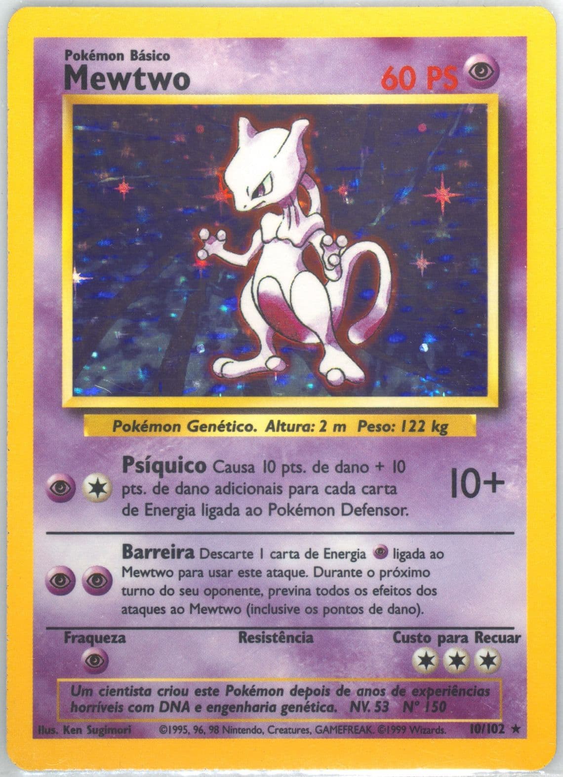 Mewtwo-Holo (10) 1999 Pokemon Portuguese