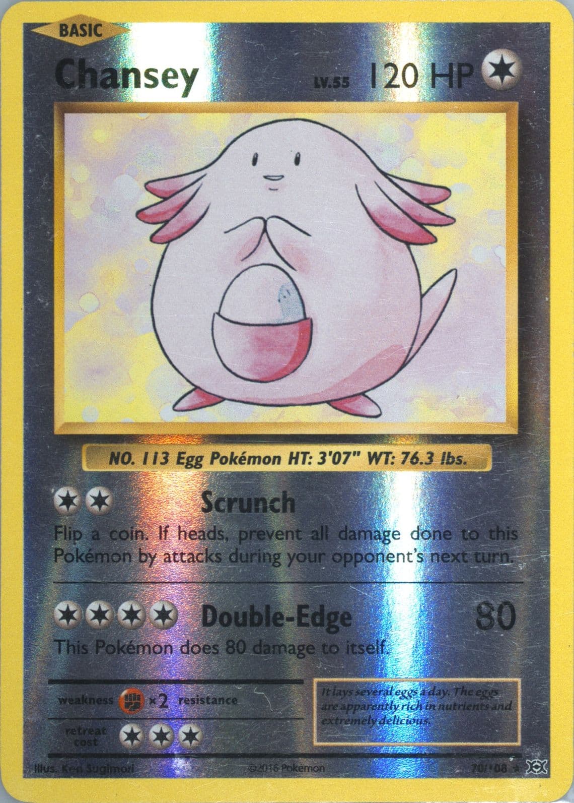 Chansey-Reverse Foil (70) 2016 Pokemon XY Evolutions