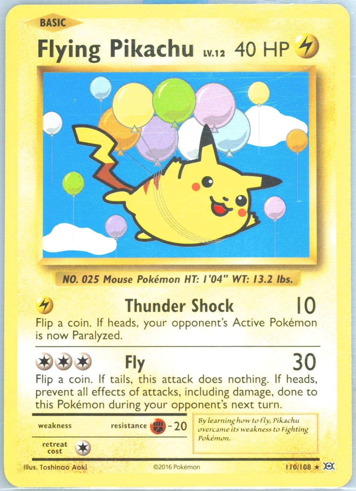Flying Pikachu (110) 2016 Pokemon XY Evolutions