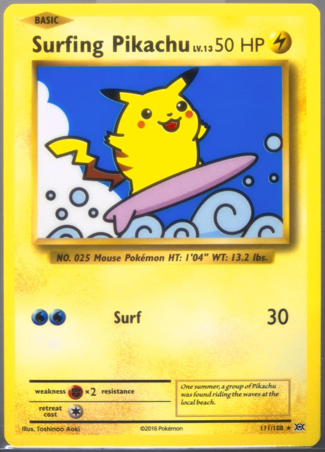 Surfing Pikachu (111) 2016 Pokemon XY Evolutions