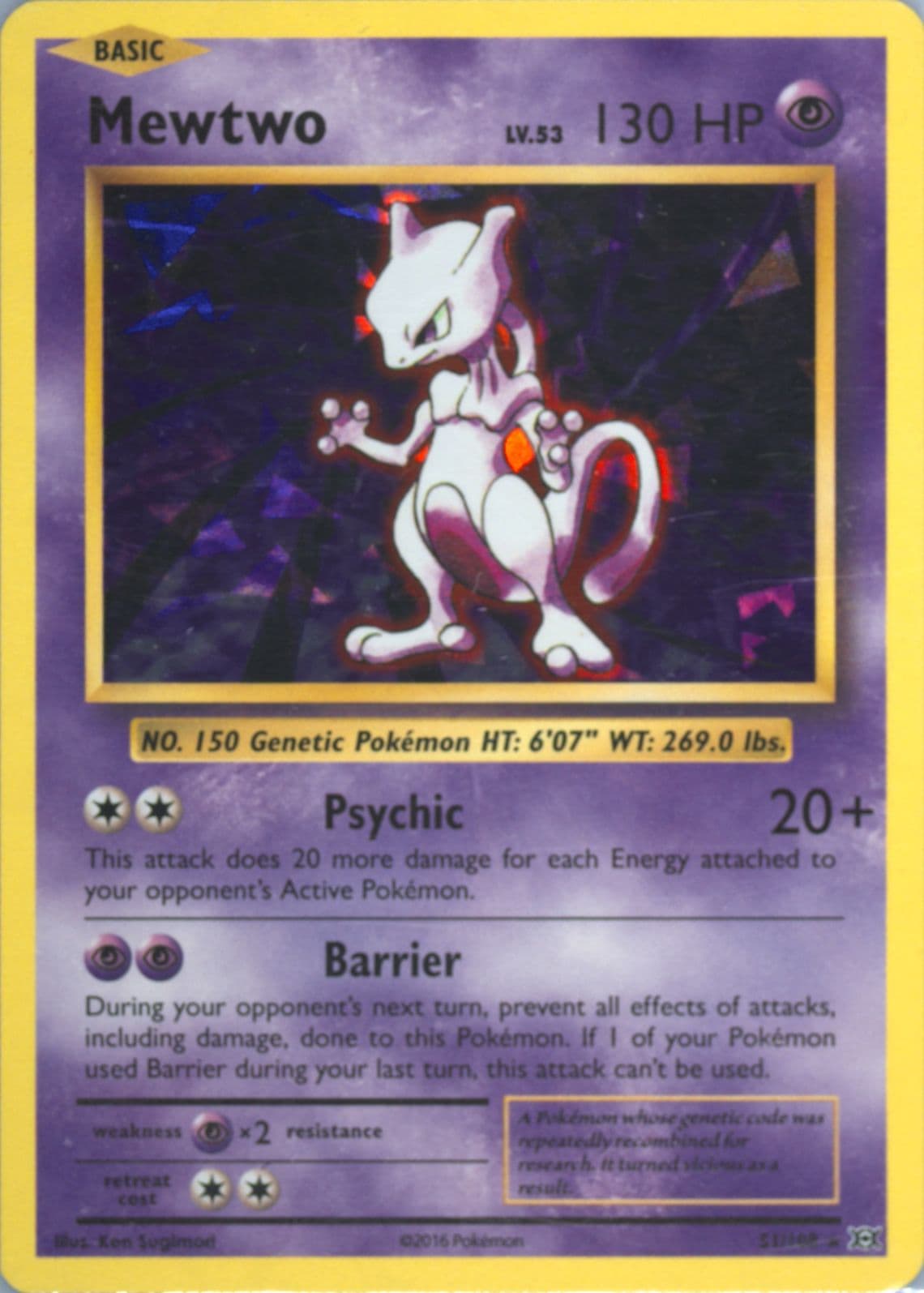 Mewtwo-Holo Cracked Ice (51) 2016 Pokemon XY Evolutions