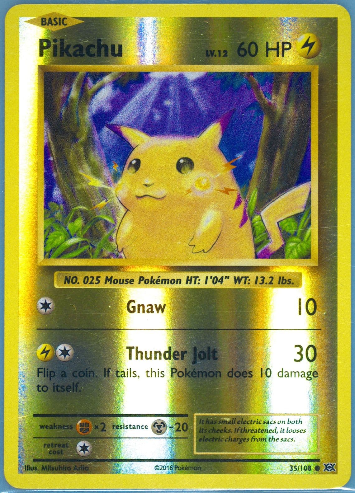 Pikachu-Reverse Foil (35) 2016 Pokemon XY Evolutions