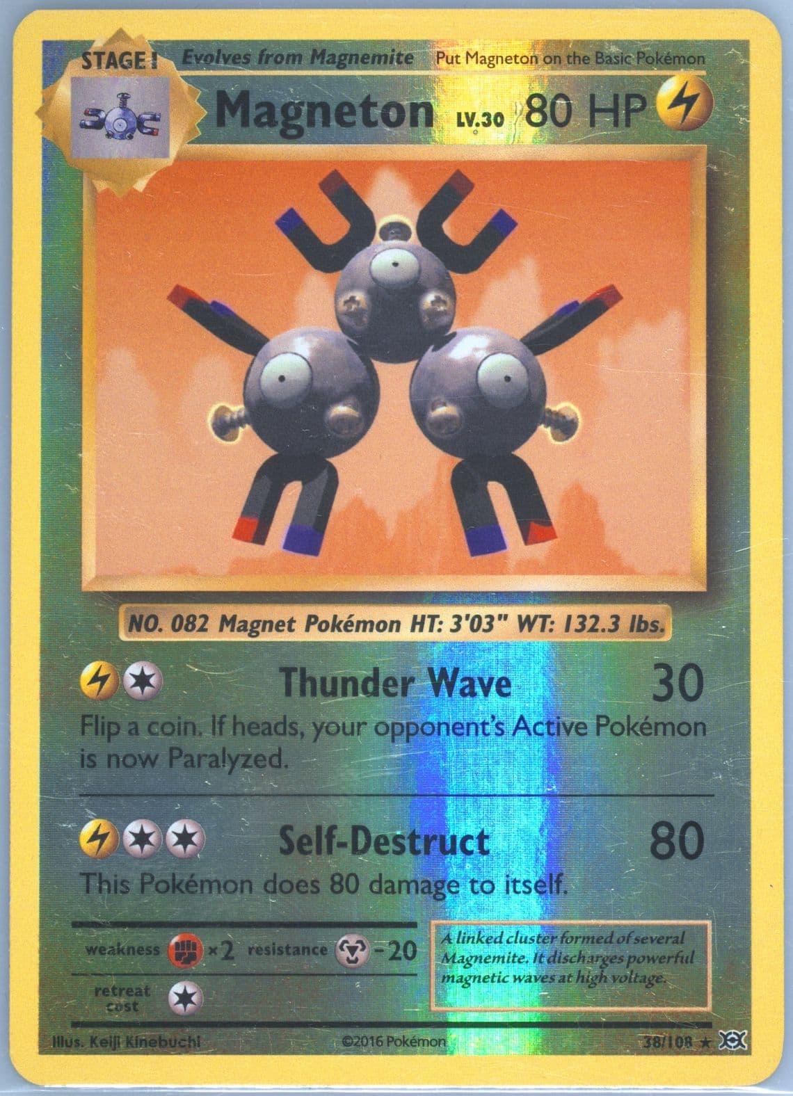 Magneton-Reverse Foil (38) 2016 Pokemon XY Evolutions