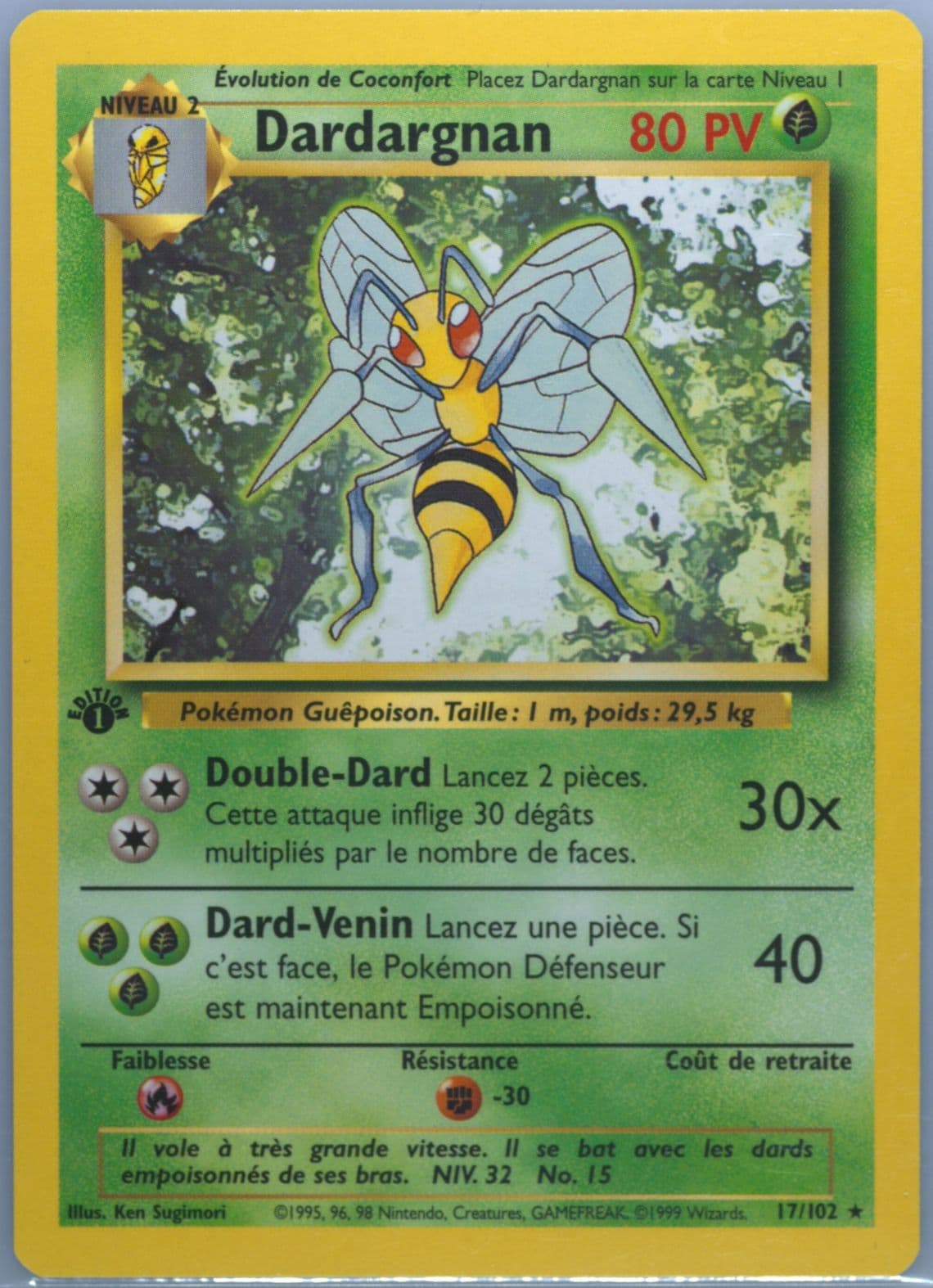 Dardargnan 1st Edition (17) 1999 Pokemon French