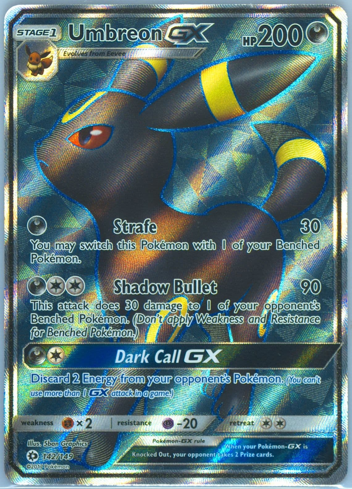 Full Art/Umbreon GX (142) 2017 Pokemon Sun & Moon
