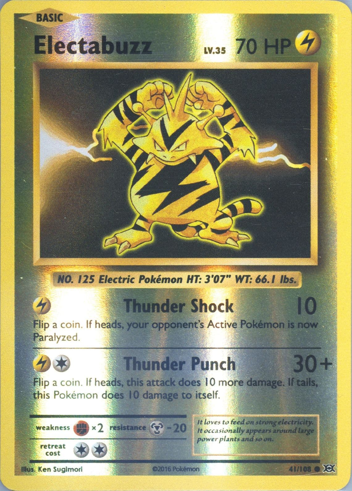Electabuzz-Reverse Foil (41) 2016 Pokemon XY Evolutions