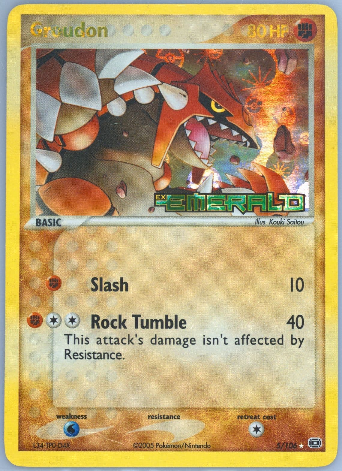 Groudon-Reverse Foil (5) 2005 Pokemon EX Emerald