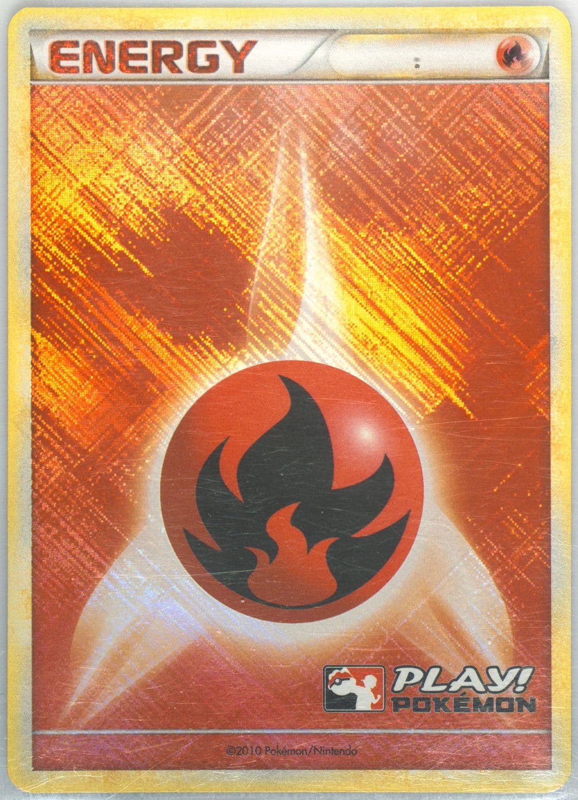Fire Energy-Holo Crosshatch-Play! Pokemon 2010 Pokemon League Play! Promo