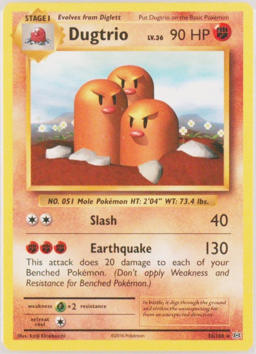 Dugtrio (56) 2016 Pokemon XY Evolutions