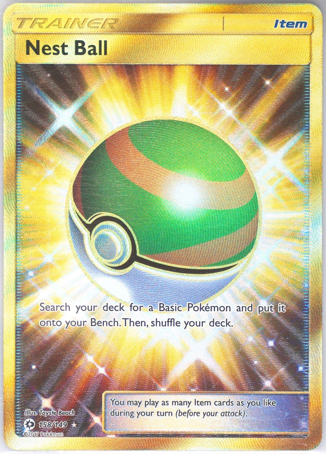 Full Art/Nest Ball Secret (158) 2017 Pokemon Sun & Moon