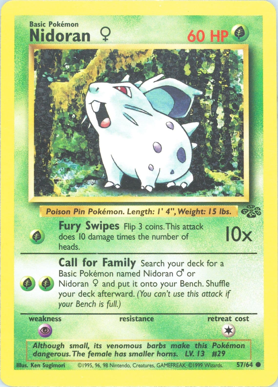 Nidoran (57) 1999 Pokemon Jungle