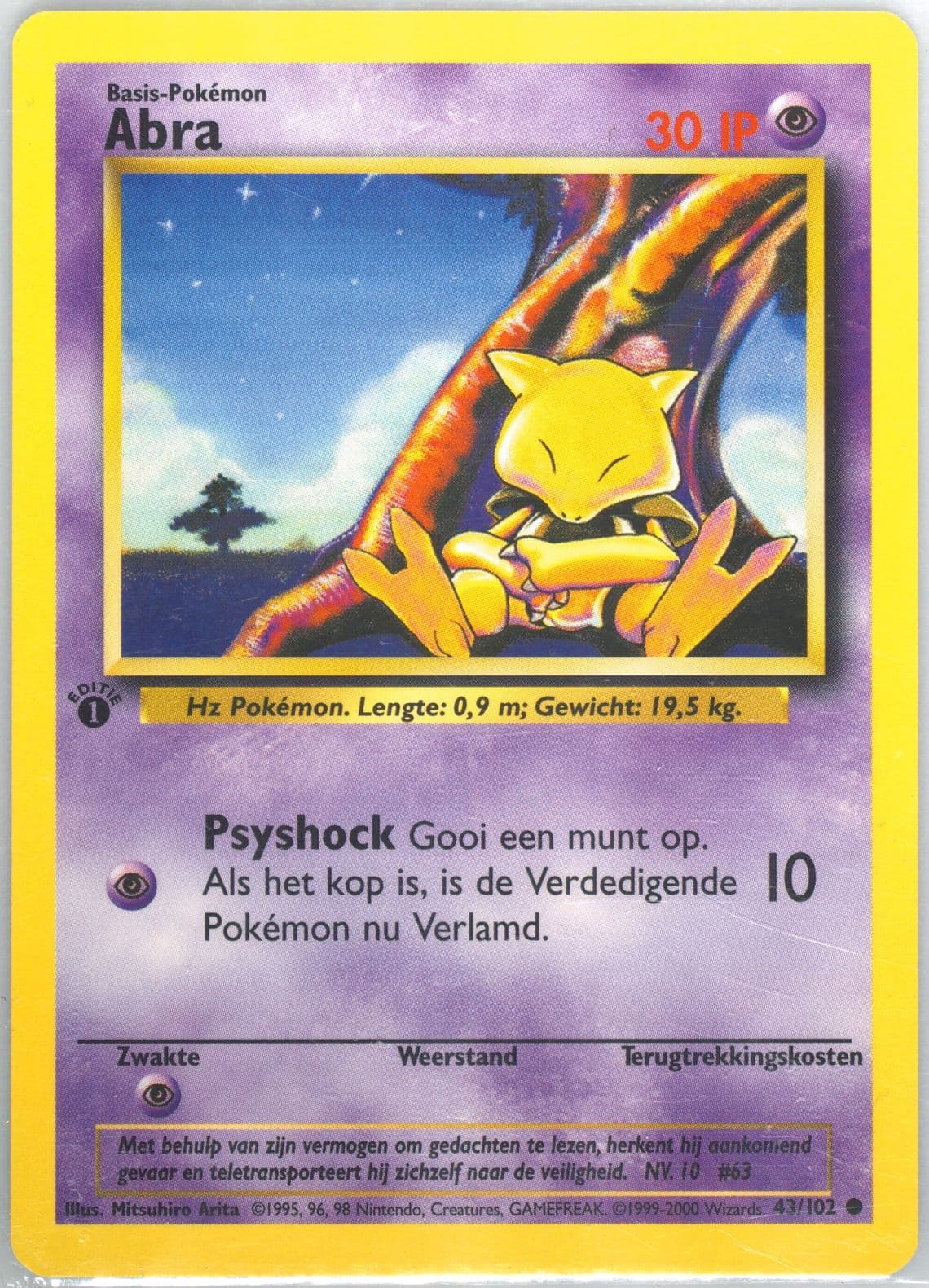 Abra 1st Edition (43) 1999 Pokemon Dutch