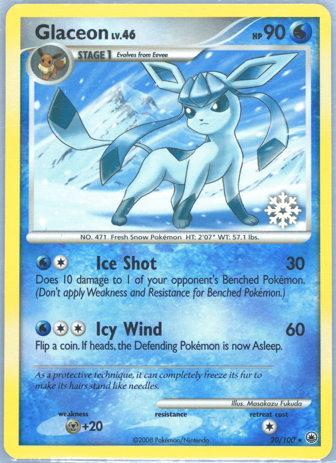 Glaceon Pokemon Countdown Calendar (20) 2008 Pokemon Diamond & Pearl Majestic Dawn