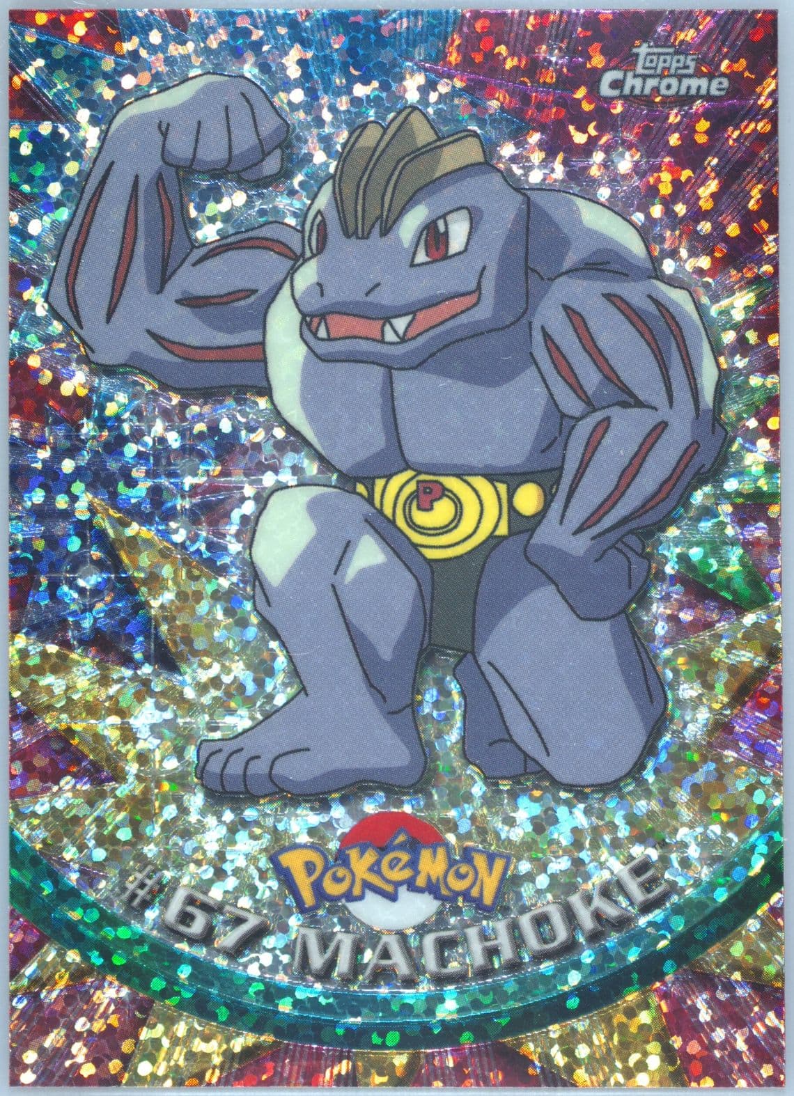 Machoke Sparkle (67) 2000 Topps Chrome Pokemon T.V.