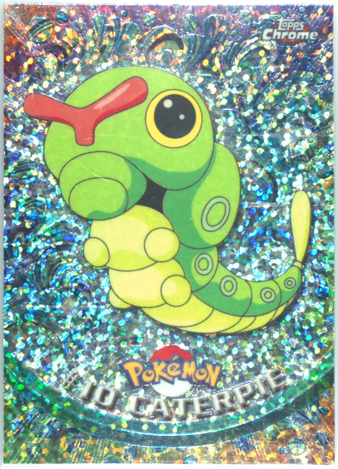 Caterpie Sparkle (10) 2000 Topps Chrome Pokemon T.V.