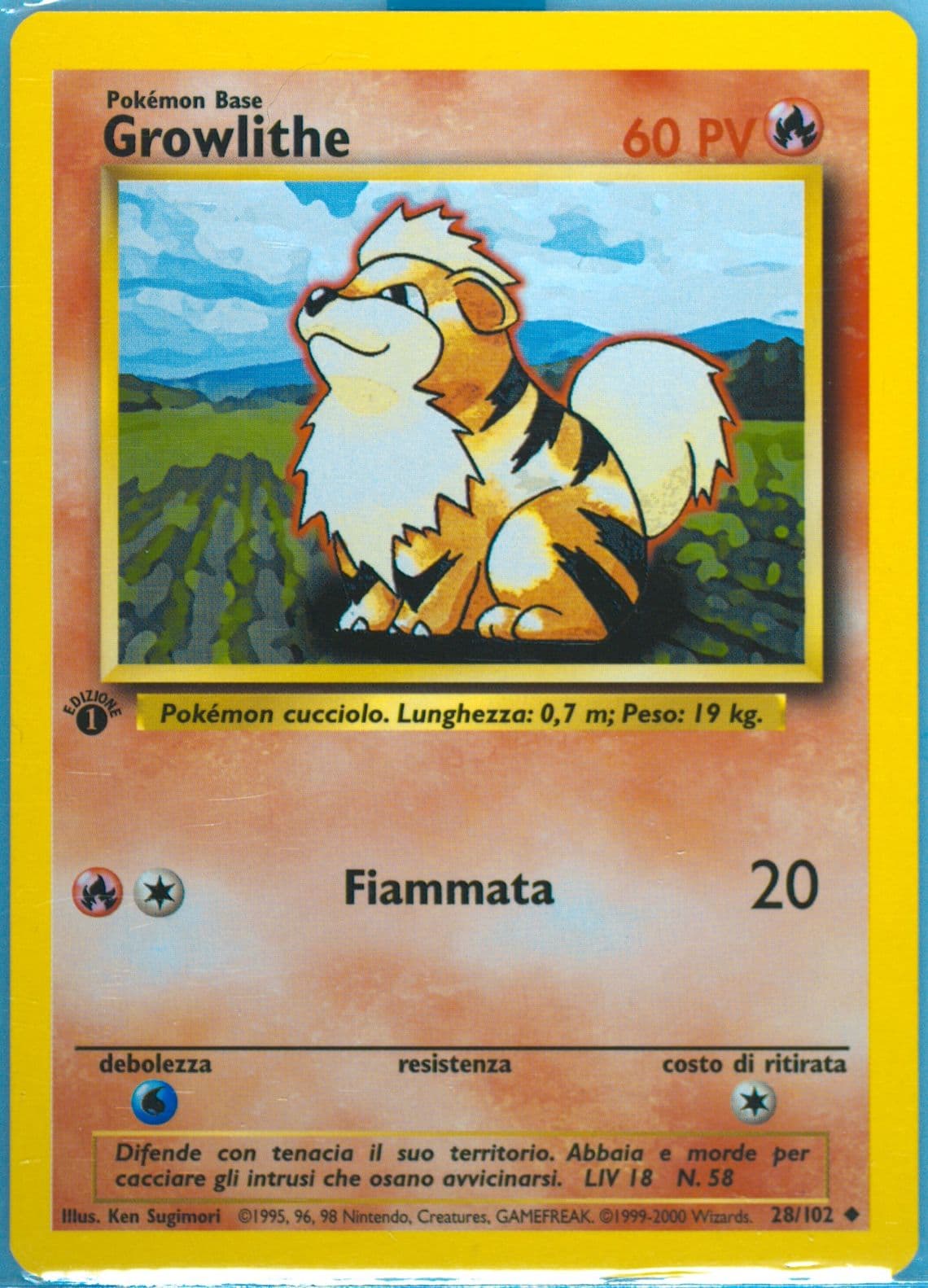 Growlithe 1st Edition-Italian (28) 2000 Pokemon Game