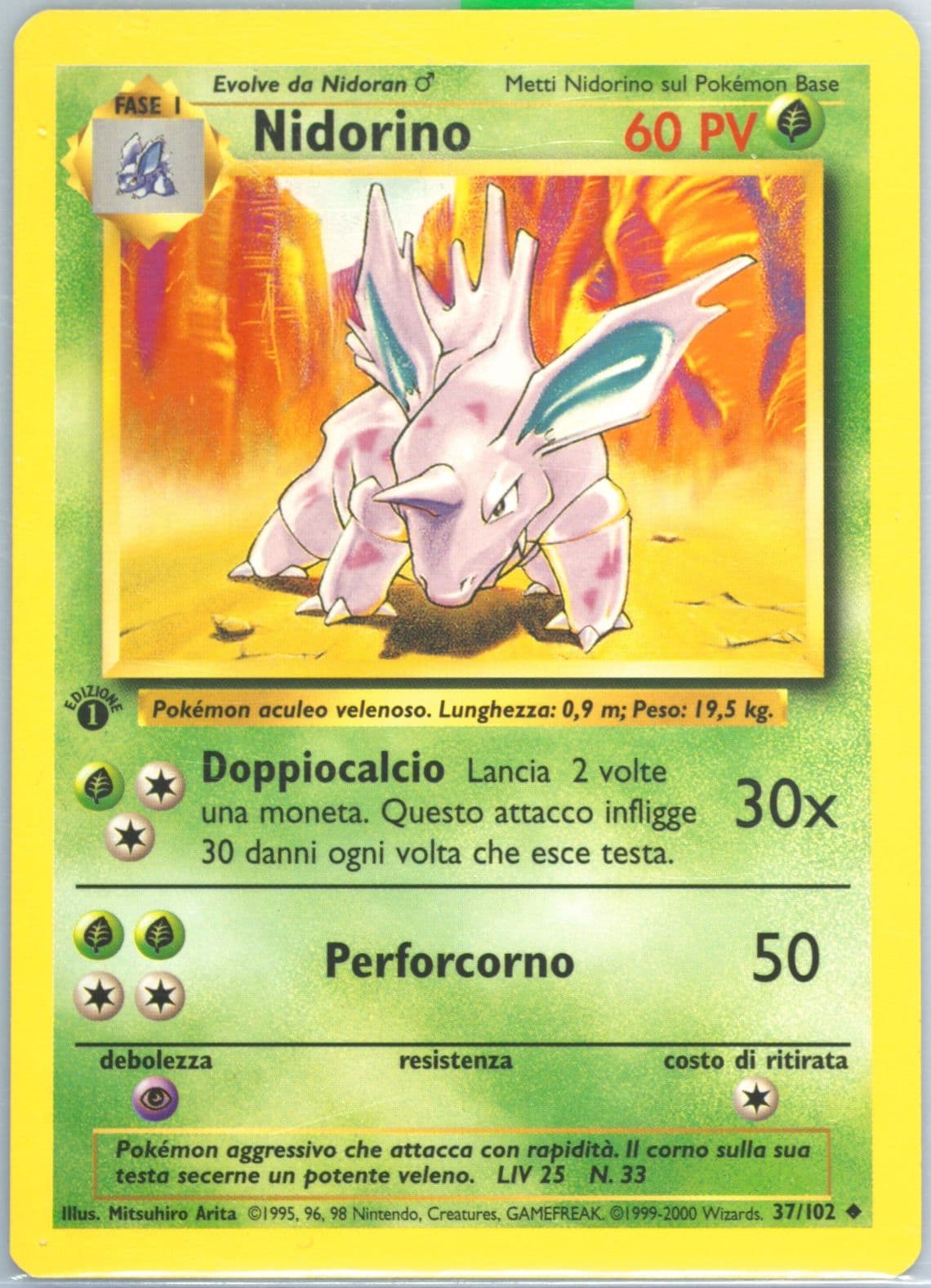 Nidorino 1st Edition-Italian (37) 2000 Pokemon Game