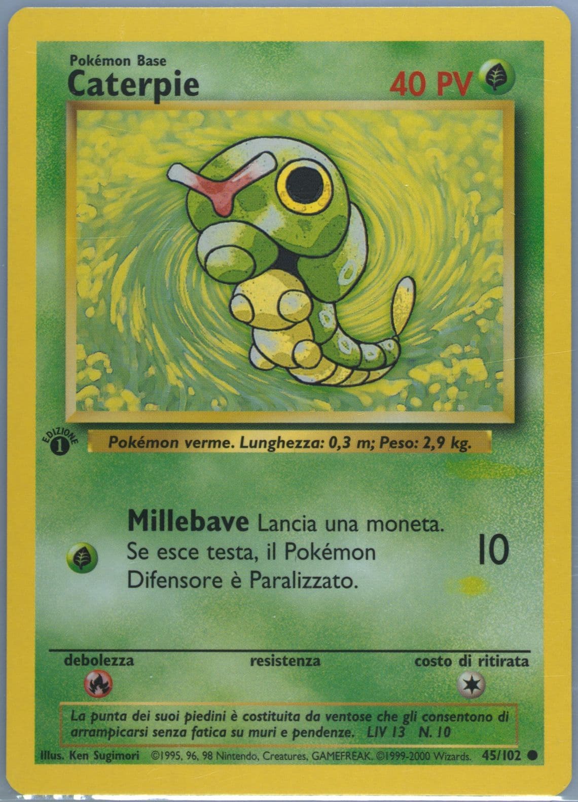 Caterpie 1st Edition-Italian (45) 2000 Pokemon Game
