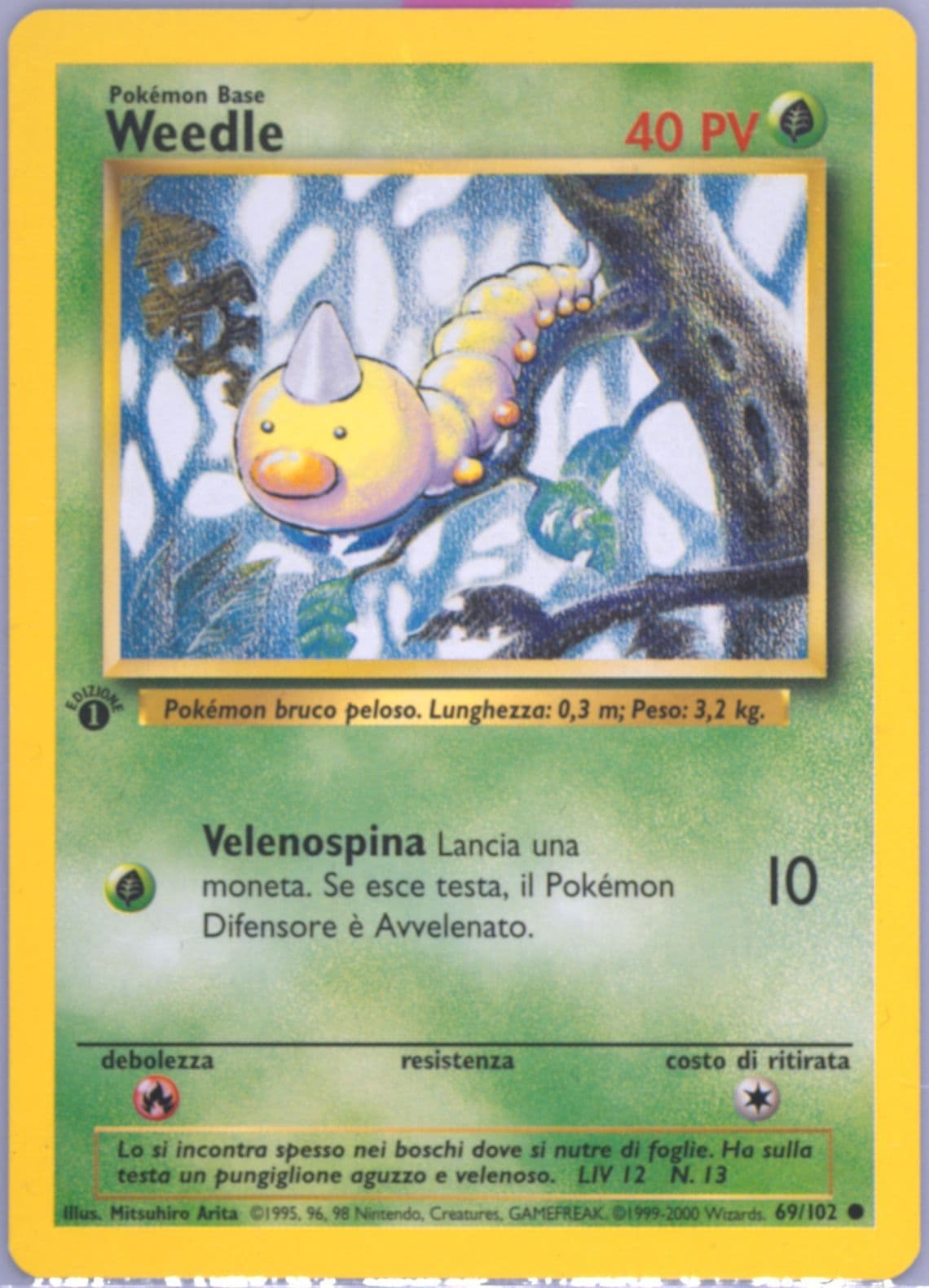 Weedle 1st Edition-Italian (69) 2000 Pokemon Game