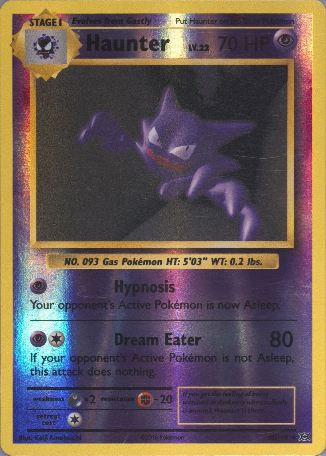 Haunter-Reverse Foil (48) 2016 Pokemon XY Evolutions