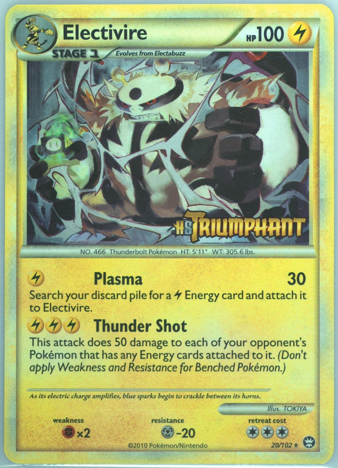 Electivire-Holo Prerelease (20) 2010 Pokemon Heartgold & Soulsilver Triumphant