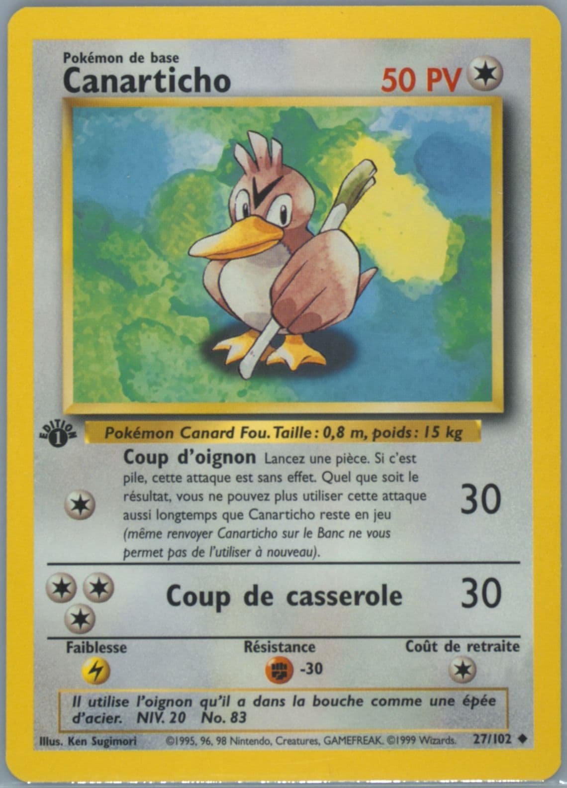 Canarticho 1st Edition (27) 1999 Pokemon French