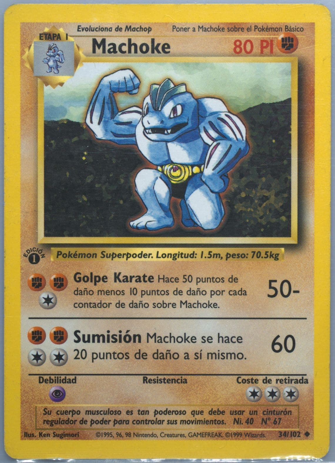 Machoke 1st Edition (34) 1999 Pokemon Spanish
