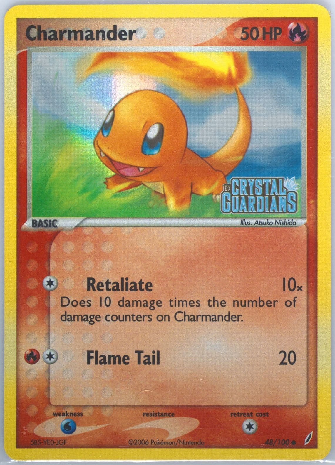 Charmander-Reverse Foil (48) 2006 Pokemon EX Crystal Guardians