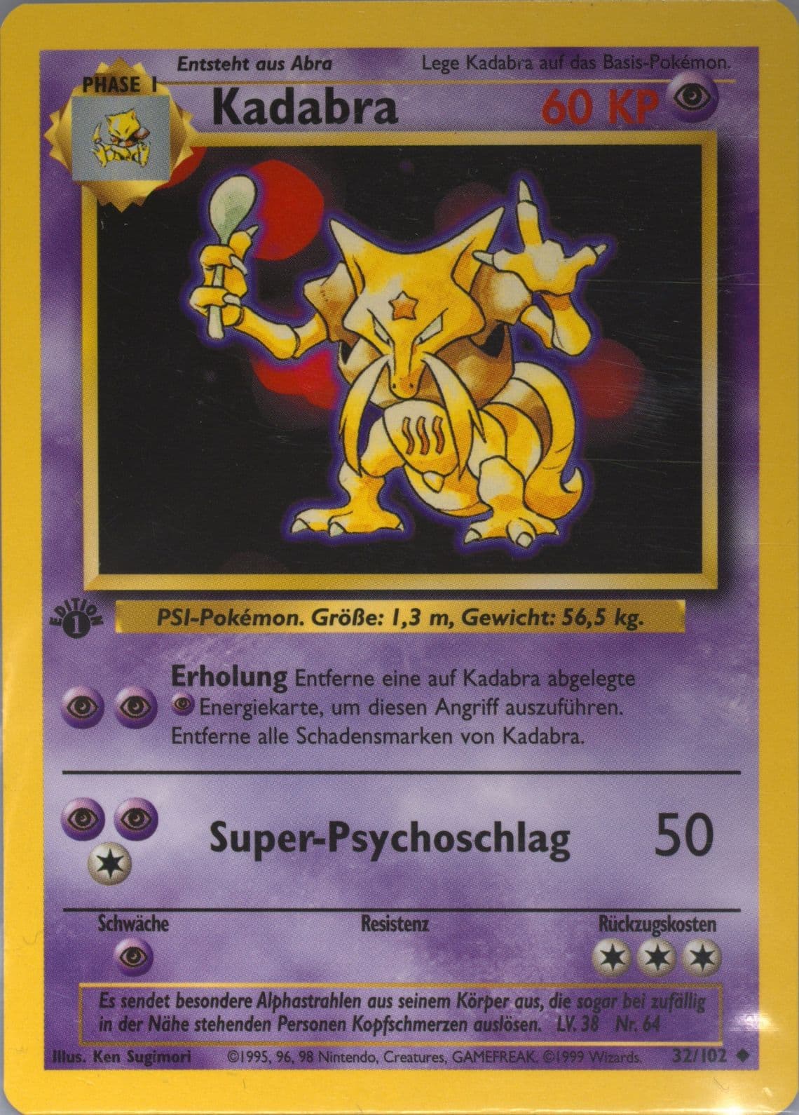 Kadabra 1st Edition (32) 1999 Pokemon German