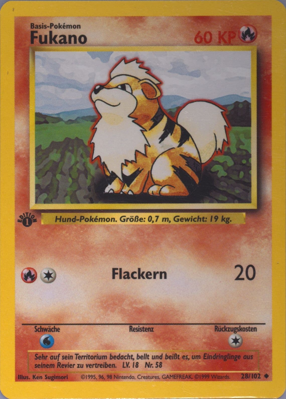 Fukano 1st Edition (28) 1999 Pokemon German